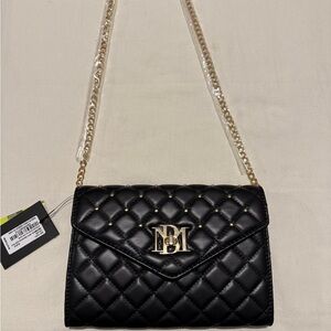 Badgley Mischka Black Quilted Crossbody Bag